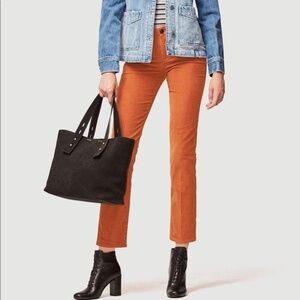 NWT Frame Le High Straight Amber Corduroy Cropped Straight Leg Pants Fall Sz 28